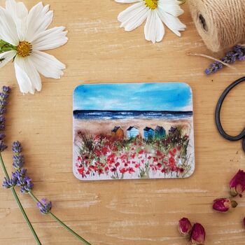 Sous-verre de coquelicots en bord de mer