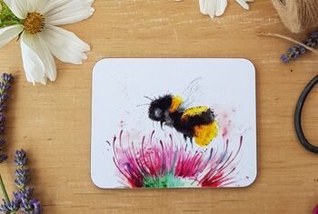 Sous-verre chardon et abeille