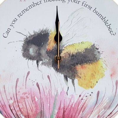 Horloge murale chardon et abeille