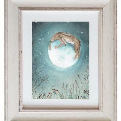 Hugging the Moon Medium Framed Print