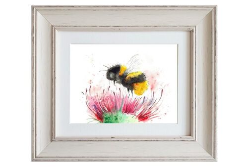 Thistle & Bee Medium Framed Print