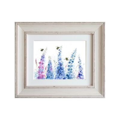 Dangling in the Delphiniums Small Framed Print