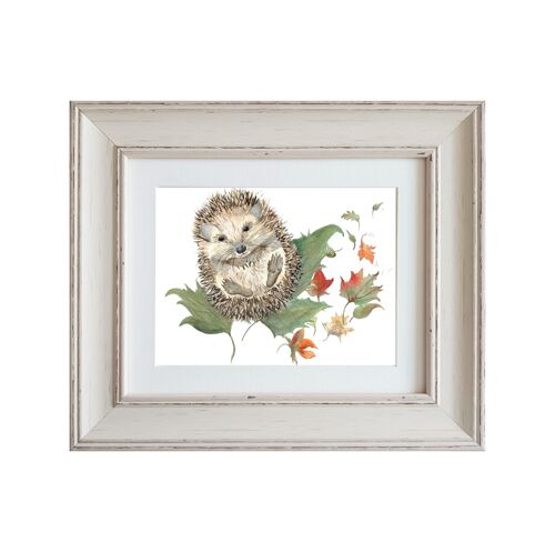 Mr Prickles Hedgehog Small Framed Print