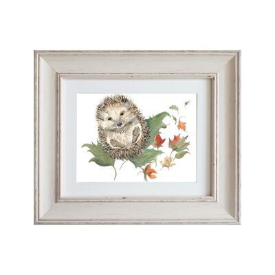 Mr Prickles Hedgehog Small Framed Print