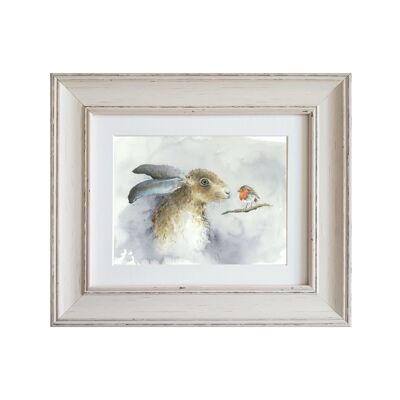 The Hare and the Robin Small Framed Print