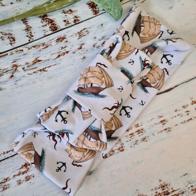 Matching Handmade Baby Clothes - Baby Bow Headbands - Yo Ho Ho & A Babies Bum (White)