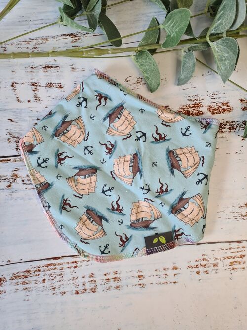 Matching Handmade Baby Clothes - Dribble Bibs - Yo Ho Ho & A Babies Bum (Blue)