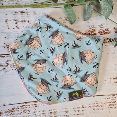 Matching Handmade Baby Clothes - Dribble Bibs - Yo Ho Ho & A Babies Bum (Blue)
