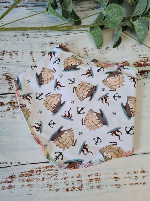Matching Handmade Baby Clothes - Dribble Bibs - Yo Ho Ho & A Babies Bum (White)
