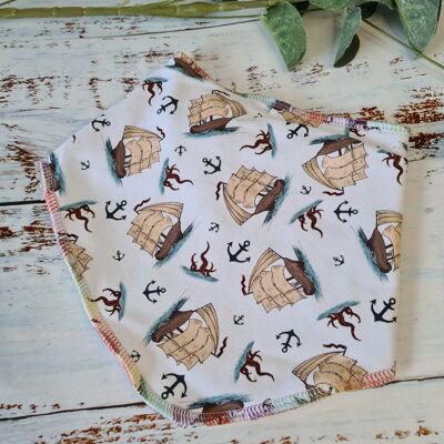 Matching Handmade Baby Clothes - Dribble Bibs - Yo Ho Ho & A Babies Bum (White)