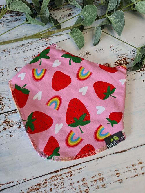 Matching Handmade Baby Clothes - Dribble Bibs - Strawberry Fields