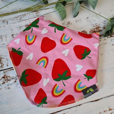 Matching Handmade Baby Clothes - Dribble Bibs - Strawberry Fields