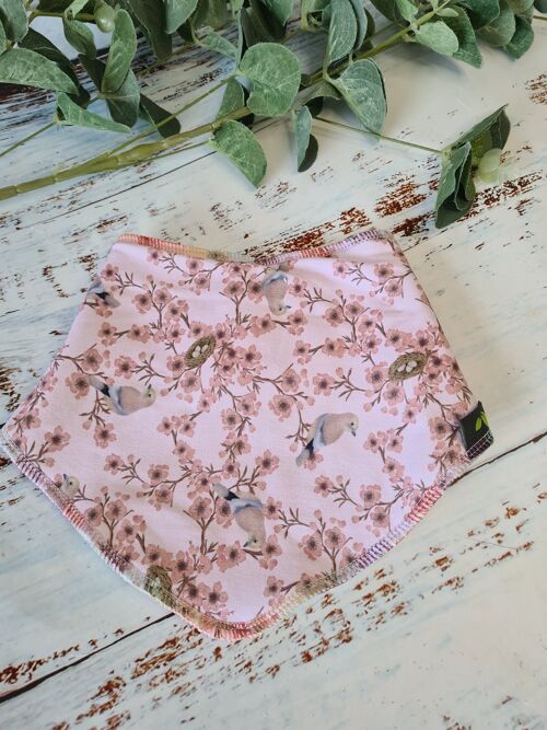 Matching Handmade Baby Clothes - Dribble Bibs - Blossoms Up (Pink)