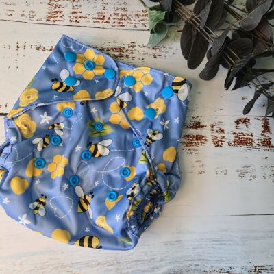 Unpocket - The Cloth Nappy Wrap - Busy Bees - Poppers