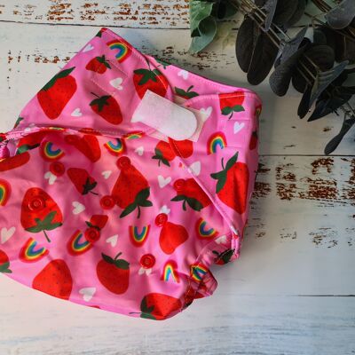 Unpocket - The Cloth Nappy Wrap - Strawberry Fields - Hook & Loop