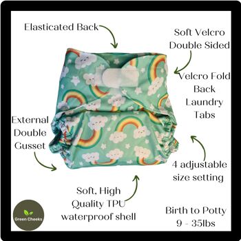 Unpocket - L'enveloppe de couches en tissu - Happy Rainbow - Crochet et boucle 3