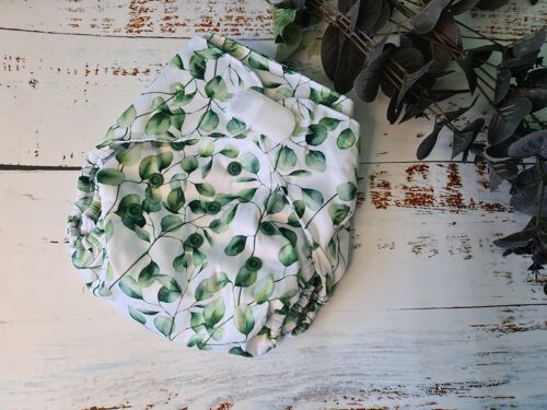 All-in-Two Complete Two Part Hemp/Cotton Nappy System | AI2 - Leaf It Out - Hook & Loop
