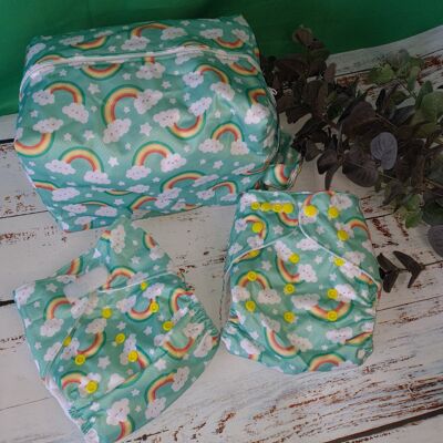 Green Bags - Wet Bags, Dry Bags, Nappy Pods Oh My! Reusable Gift Bags. - Happy Rainbow