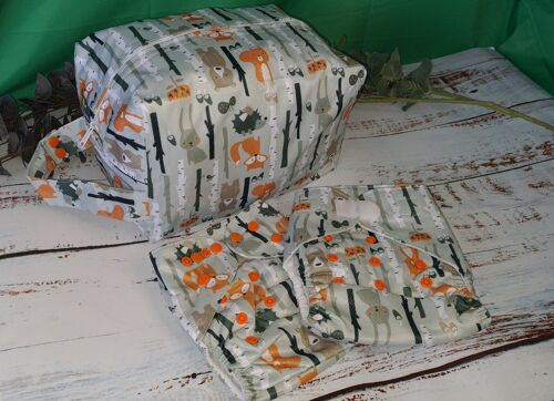 Green Bags - Wet Bags, Dry Bags, Nappy Pods Oh My! Reusable Gift Bags. - Woodland Animals