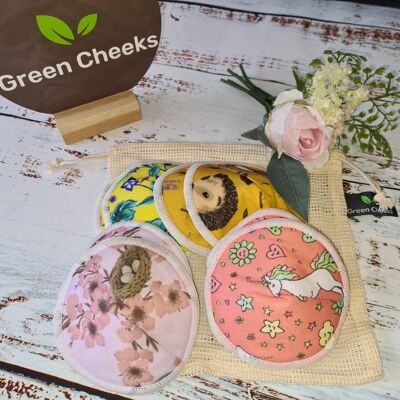 Green Norks - Cuscinetti per il seno riutilizzabili - 4 paia di indumenti protettivi per l'allattamento al seno