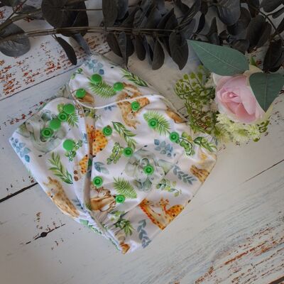 Tandem Cloth Pocket Nappy with Hemp/Organic Cotton Inserts - Sleepyhead - Poppers