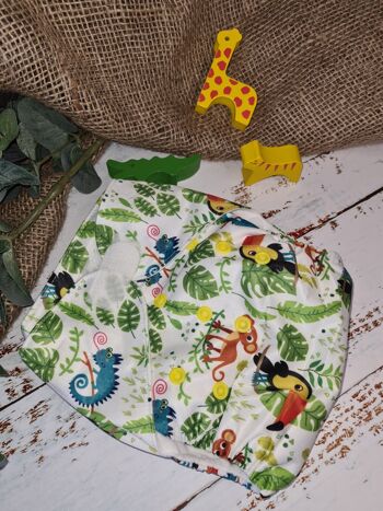 Couche à poche en tissu Tandem avec inserts en chanvre/coton biologique - Toucan Play That Game - Crochet et boucle 1