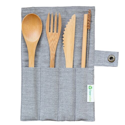 Reusable Bamboo Cutlery Set | Handmade