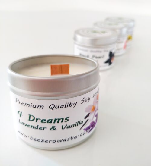 Soy scented tin candle - 4 dreams (Lavender & Vanilla)