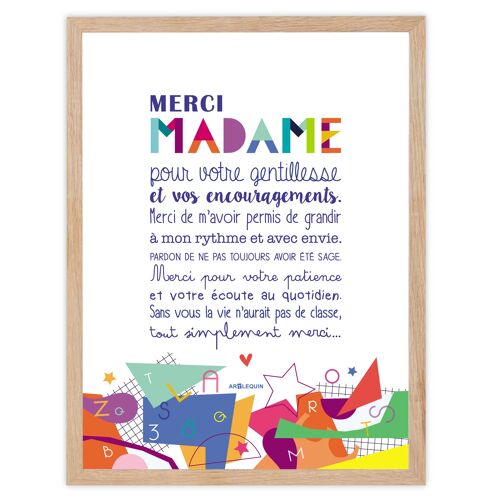 poster école "merci madame"