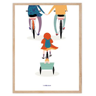 Fahrradposter für große Schwester und Baby