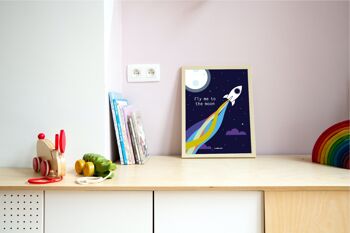 poster espace "Fly me to the moon" 3
