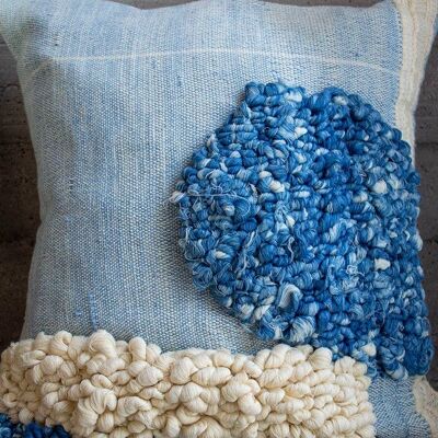 Indigo Bubble Hand-Woven Pillow