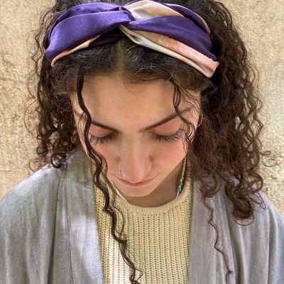 Purple Coral Silk Knotted Headband