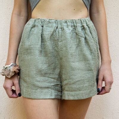 Sage Linen Shorts (S/M)