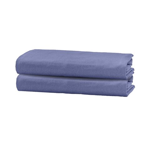 Velvet Flannel Crib Sheet - 60 x 120cm + 15cm - Winter Blue