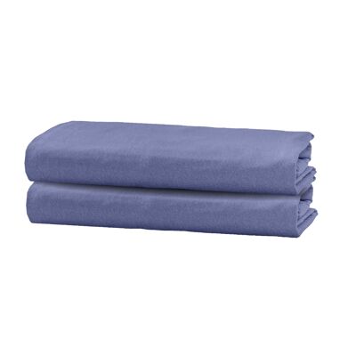 Velvet Flannel Crib Sheet - 70 x 140cm + 20cm - Winter Blue