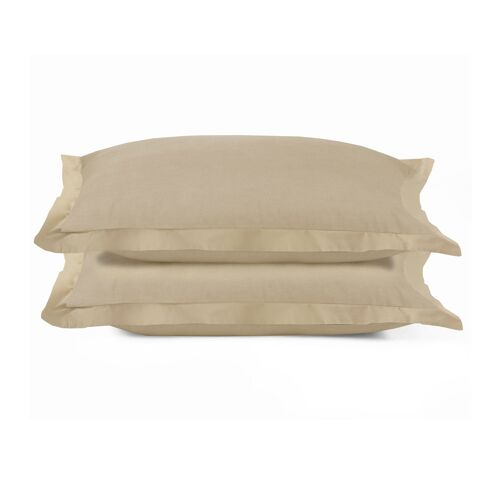 Percale Pillowcase set - 63 x 63cm + 20cm - Golden Beige
