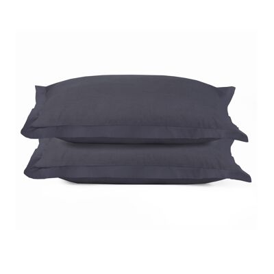 Percale Pillowcase set - 60 x 70cm + 20cm - Anthracite