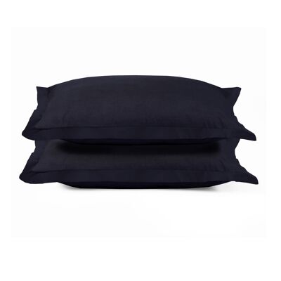 Percale Pillowcase set - 60 x 70cm + 20cm - Black