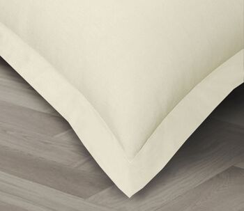 Parure taie d'oreiller percale - 80 x 80cm + fermeture éclair - Beige Doré 4