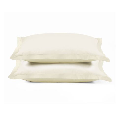 Percale Pillowcase set - 80 x 80cm + zipper - Ecru