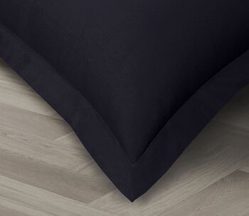 Parure taie d'oreiller percale - 80 x 80cm + fermeture éclair - Noir 6