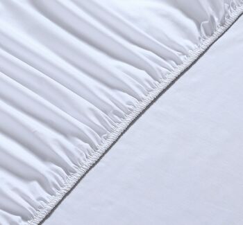 Drap Housse Percale - 90 x 200cm + 32cm - Ecru 2