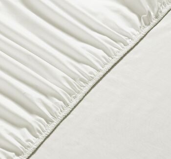 Drap Housse Percale - 90 x 200cm + 32cm - Ecru 4