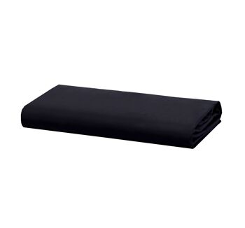 Drap Housse Percale - 100 x 200cm + 32cm - Noir 1