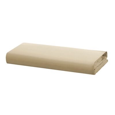 Percale Fitted Sheet - 140 x 200cm + 32cm - Golden Beige