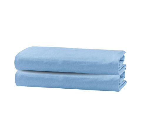 Flannel Fleece Crib Sheet - 60 x 120cm + 15cm - Sky Blue