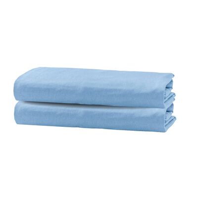 Flannel Fleece Crib Sheet - 60 x 120cm + 15cm - Sky Blue