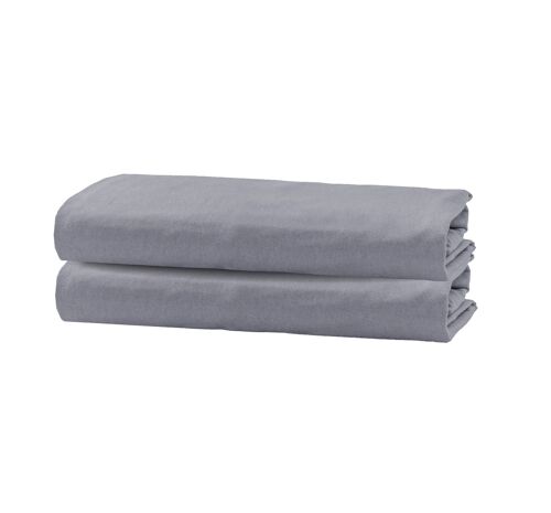 Flannel Fleece Crib Sheet - 60 x 120cm + 15cm - Winter Grey