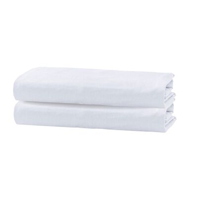 Flannel Fleece Crib Sheet - 70 x 140cm + 20cm - White